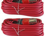 2 Pack 25 Ft Foot Colored 3Pin Premium Xlr Mic Microphone Extension Cabl... - £29.54 GBP