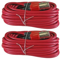 2 Pack 25 Ft Foot Colored 3Pin Premium Xlr Mic Microphone Extension Cabl... - £31.16 GBP
