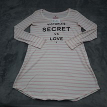 Victorias Secret Shirt Women M Pink Striped Long Sleeve Classic Sleepwear - £12.44 GBP