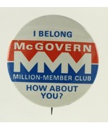 Vintage Political Campaign Pin Button 1972 George McGovern Million Membe... - £10.20 GBP