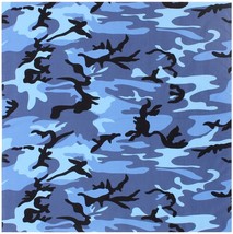 New Large Sky Blue Camo - Military Jumbo Bandana 27 In. X 27 In. 100% Co... - $12.23