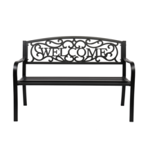 50&quot; Outdoor Welcome Backrest Cast Iron&amp;PVC Bench  - $204.73