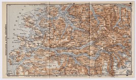 1912 Original Antique Map Of Nordfjord / Nordfjorden / Norway - £16.86 GBP