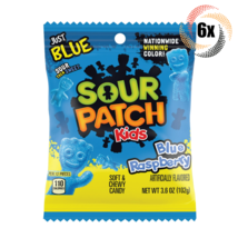 6x Bags Sour Patch Kids Blue Raspberry Flavor Soft &amp; Chewy Gummy Candy | 3.6oz - £14.99 GBP