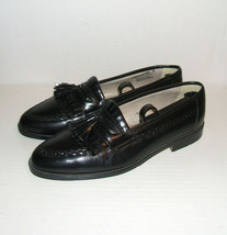 Stacy Adams Men&#39;s Black Smooth Leather Dress Loafers Slip-On Shoes Sz 9 Spain - £15.98 GBP