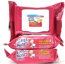 3 Pack Little Noses Helping Hankies Clean Scent 75 Ultra Soft Gentle Wipes 6X8in - £15.17 GBP