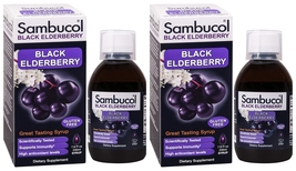 Lot of 2 Sambucol Black ELDERBERRY Syrup - 4 fl oz 8 total - Supporters Immunity - £22.11 GBP