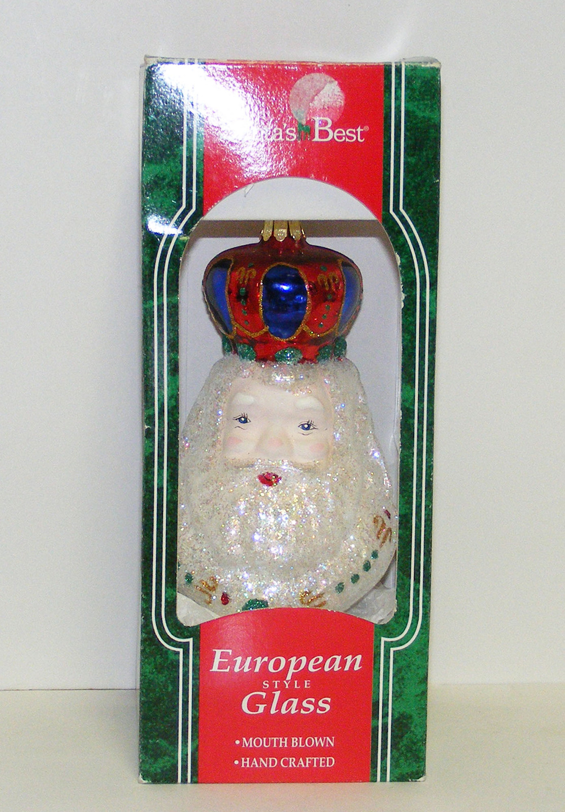 SANTA's Best - 1996 European Style Mouth Blown Glass Christmas Ornament IOB - $15.00
