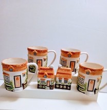 Ceramic Cottage Mugs/Salt &amp; Pepper Set - £13.42 GBP