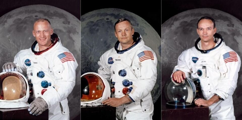 SET OF APOLLO 11 CREW NEIL ARMSTRONG, BUZZ ALDRIN, MICHAEL COLLINS 4X6