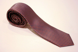 Strellson 100% Silk Suit Tie Blue Red Circles Print Made In Italy Free Shipping - £51.62 GBP
