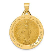 14k Polished and Satin Miraculous Medal Hollow Pendant XR1275 - $547.40