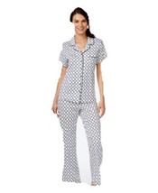 Nautica Womens Sleepwear Trellis Pajama Set 2 Piece, X-Small, White - £84.23 GBP