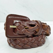 Honors Burgundy Vintage Braided Woven Leather Belt Size Large L Womens - £10.08 GBP