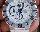 Casio Edifice Men&#39;s Silver Stainless Steel White Dial watch EFR-569DB-1A... - $116.55