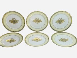 Antique Noritake Hand Painted Gold Dessert Plates Set of 6 M Wreath Japa... - $74.22