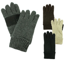 DPC Mens Ragg Wool Knit Winter Gloves Gray Black Thermal Thinsulate Polar Fleece - £16.48 GBP