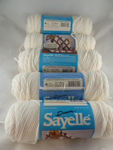 Lot of 5 Skeins Dawn Sayelle Yarn Off White 4 Ply Worsted Wt Acrylic 3.5... - $25.20