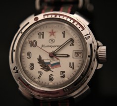Serviced 1990&#39;s Soviet Vostok  Komanderskie (Commander) 17J military wristwatch - £82.90 GBP