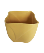Vintage yellow ceramic abstract wave pattern square planter Roseville Ohio  - $27.34 CAD