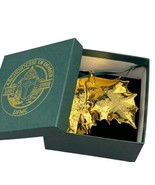 Vintage 24K Gold Plate Holly Leaves Ornament Denver Colorado 2002 Box DF... - £18.21 GBP