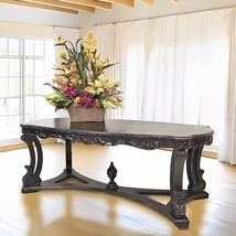 Zaer Ltd. 83&quot; Long French Design Wooden Table (Rustic Black) - £1,602.47 GBP