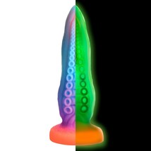 Tenta-Cock Glow-In-The-Dark Dildo For Men, Women &amp; Couples. Firm And Flexible, S - £65.25 GBP
