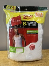 8 Hanes 2014 White Tanks Medium M 38-40 Inch Tagless ComfortSoft Ribbed ... - $424.12 MXN
