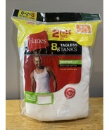 8 Hanes 2014 White Tanks Medium M 38-40 Inch Tagless ComfortSoft Ribbed ... - €19,60 EUR