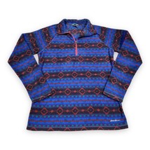 Eddie Bauer Women&#39;s Aztec Southwestern Fleece 1/4 Zip Pullover Serape Si... - £18.11 GBP