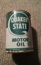 000 Vintage Metal Quaker State Quart Oil Can Empty - $12.99