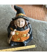 Vintage Halloween Witch Paper Mache Figure Folk Art Fall Decor 14” - $88.11