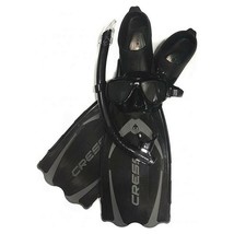 Diving Goggles with Snorkle and Fins Cressi-Sub Pluma Black 3 Pieces (S6... - $109.00