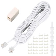 Phone Extension Cord 33 Ft, Telephone Cable With Standard Rj11 Plug And 1 In-Lin - £13.62 GBP