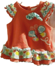 Nursery Rhyme Baby Girls Dress Size 3M Multicolor Butterfly Ruffles Sleeveless  - £9.35 GBP