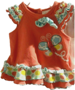 Nursery Rhyme Baby Girls Dress Size 3M Multicolor Butterfly Ruffles Sleeveless  - $11.75