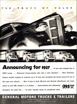 Print Ad 1937 General Motors Trucks GMC Pontiac Michigan e6 - $26.92