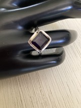 Handmade Artisan square Topaz sterling silver and brass ring - £31.13 GBP