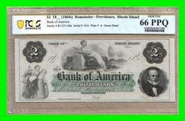 1860&#39;s $2 Bank of America-Providence Rhode Island - PCGS 66 PPQ - RI-235... - $296.99