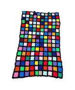 Handmade Colorful Granny Square Crochet Blanket Afghan Lap Chair Sofa Co... - $46.74