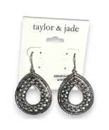 Boho Teardrop Earrings Taylor &amp; Jade Silver-Tone Sparkle Embossed Design - €4,66 EUR