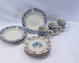 Meiwa Snowmen Serenade II Xmas Salad Plates Rim Soup Bowls Mugs Lot of 11 - £28.19 GBP