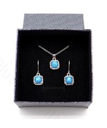 Blue Fire Opal Necklace and Earring Set - $189.87 MXN