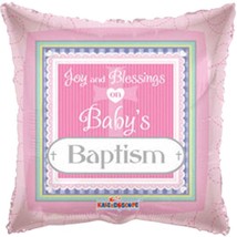 Baby Girls Baptism Foil Balloon Mylar 18&quot; Square Party Supplies Decorations New - £2.31 GBP
