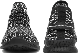 Men's Slip On Walking Shoes Black White Sz. 15 Lightweight Non Slip Fashion Shoe image 3
