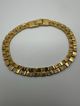 Vintage Gold Plate Unique Nugget Bracelet 8” X 7mm - $38.02