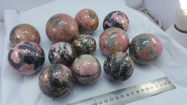 Very Top quality Aesthetic Rhodonite Crystal Spheres balls wholesale lot 4.5 kg - £174.06 GBP