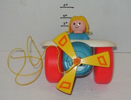 Vintage 1980 FISHER PRICE Airplane Plane Pilot #171 Pull Toy - $24.75