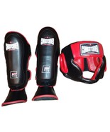 Combat Corner Sparing Shin Pads Guards &amp; Head Gear MMA Kickboxing Tai Bo... - $49.99