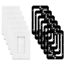 6-Pack Brush Wall Plate With Low Voltage Mounting Bracket, Cable Pass Th... - $40.99